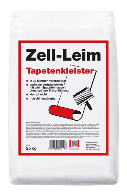 Tapetenleim Tapetenkleister Tapetenkleber PUFAS KVS Zell-Leim 25kg