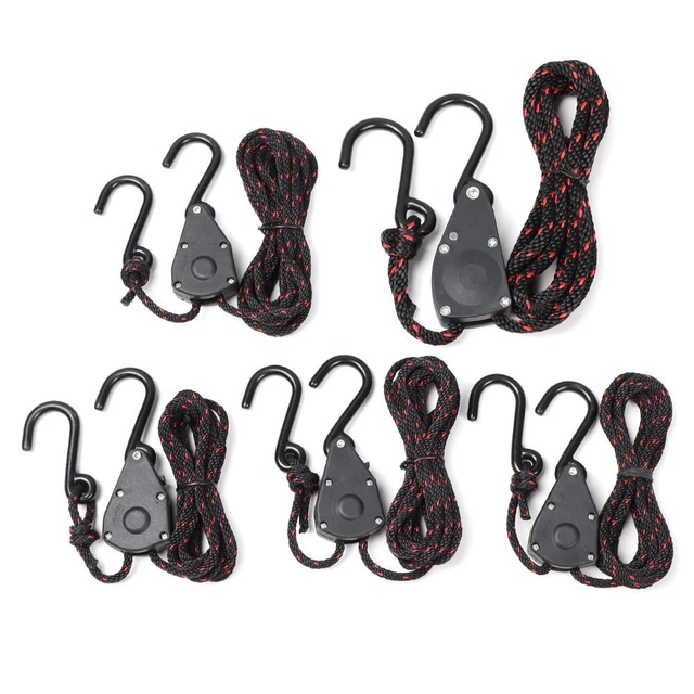Tool Tensioner Adjustable Rope Fastener Fixed Buckle Pulley Ratchet Hangers