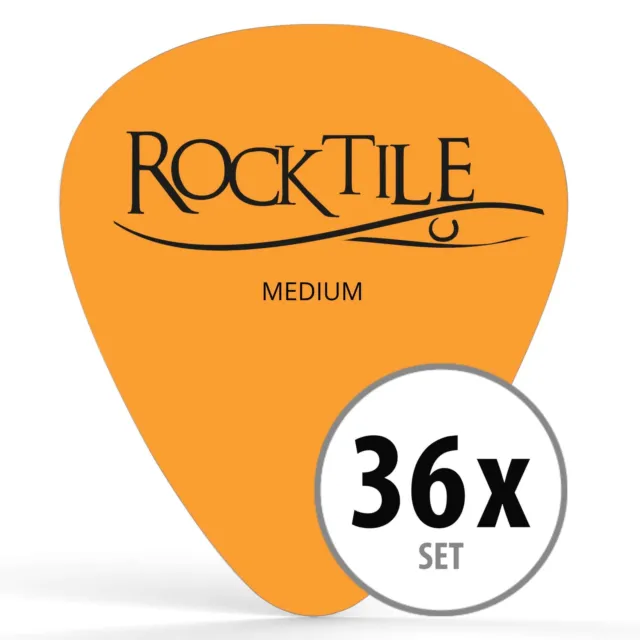 Lot de 36 Mediator Guitare Guitar Picks Medium Form Robuste Plastique Jaune Set