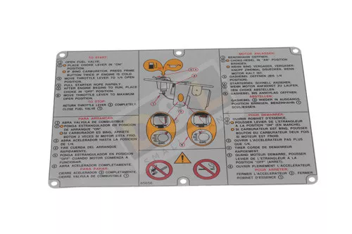 Fuel Tank Instruction Label 0085656 fits Wacker BS45Y BS52Y BS65Y Trench Rammer