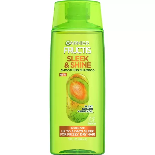 9 Pack - Travel Size Garnier Fructis Sleek and Shine Shampoo Argan Oil 3 oz NEW!