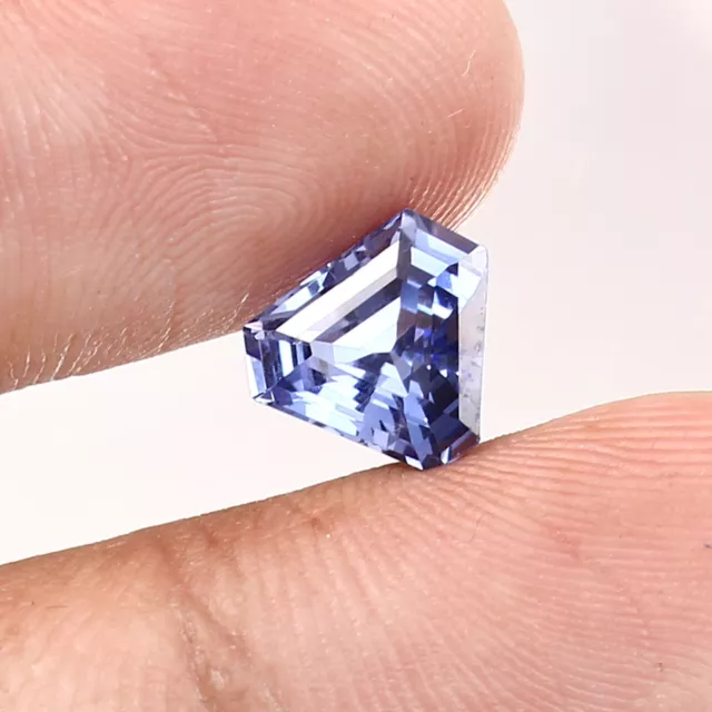 Naturel Bleu Pastel Montana Saphir Concave Trillion Desseré Gemme Coupe 8x8 MM 3