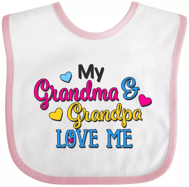 Inktastic My Grandma And Grandpa Love Me With Hearts Baby Bib Cute Clothing