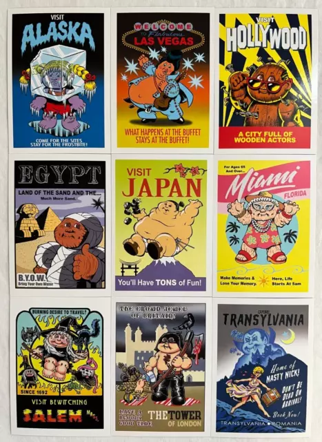 2023 Topps Garbage Pail Kids Go On Vacation TRAVEL STICKERS 10-Card Insert Set