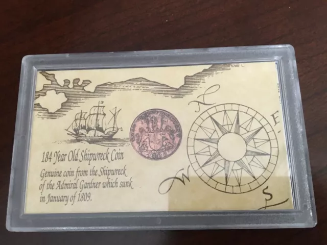 184 Year Old Shipwreck Coin of the Admiral Gardner Sank Jan.1809 Coin is 1808