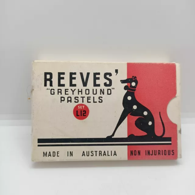 Vintage Reeves Greyhound Pastels Number L12 Cardboard Sleeve Made In Australia