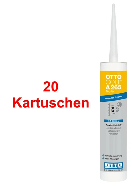 Ottocoll A265 20 x 310 ML Adhesivo Pegamento de Fijación Adhesivo de Montaje