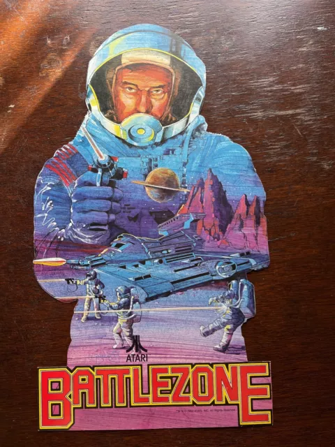 1982 ATARI Battlezone 2-SIDED ADVERTISING STORE VIDEO GAME DISPLAY DIECUT POSTER