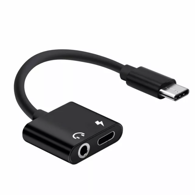 USB Type C Pour 3.5mm & Chargeur Casque 2 IN 1 Audio Jack Câble Adaptateur  *