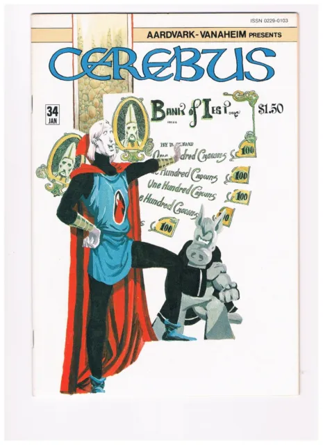Cerebus #34- signed by Dave Sim; Aardvark-Vanaheim 1982 VF/NM