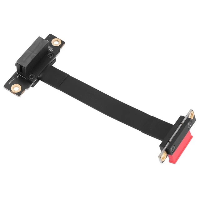 PCIe 4.0 Dual 90°Degree Connectors Riser Cable; 16Gbps High Speed Transmission; 400mm; EMI Shielding; AC 077 CO1OTN C1; 3 Year Warranty