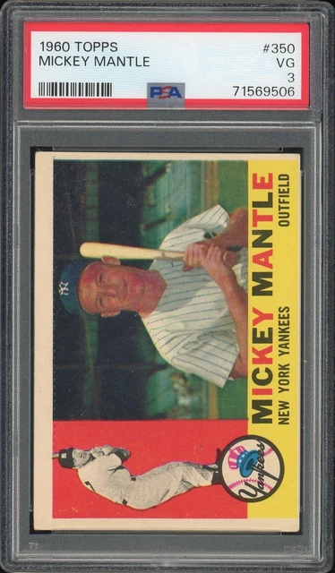 1960 Topps #350 Mickey Mantle PSA 3 *9506 1960 Topps #350 Mickey Mantle PSA 3 *9506