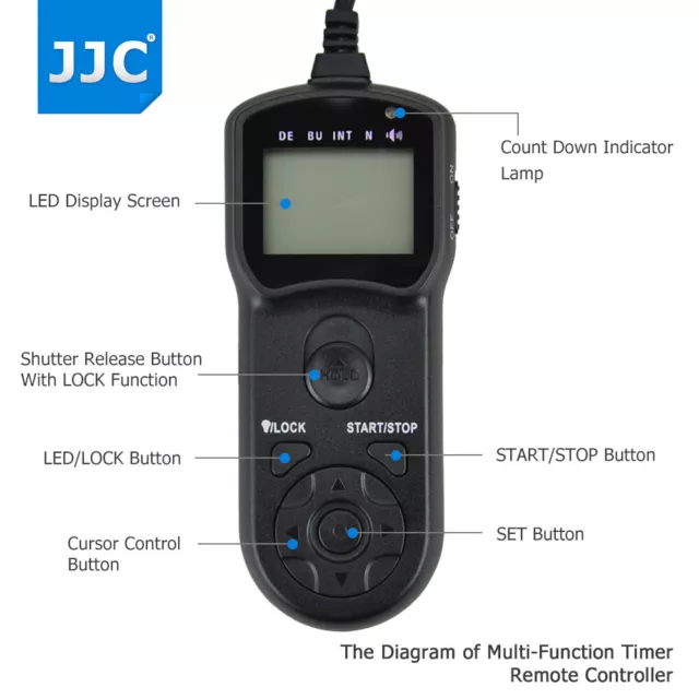 JJC Timer Remote Control for NIKON D7100 D7000 D5600 D5500 D3300 D3200 as MC-DC2 2