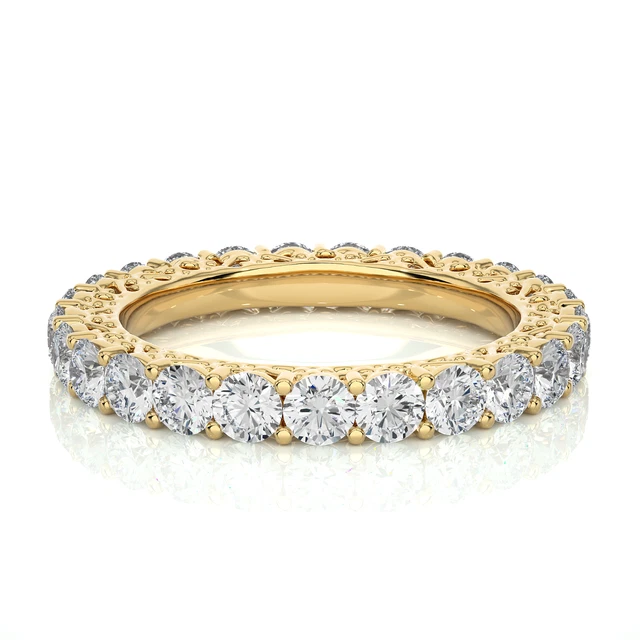 18KT Gold Eternity Bnad Ring Wtih Natural Diamond Gift For Her