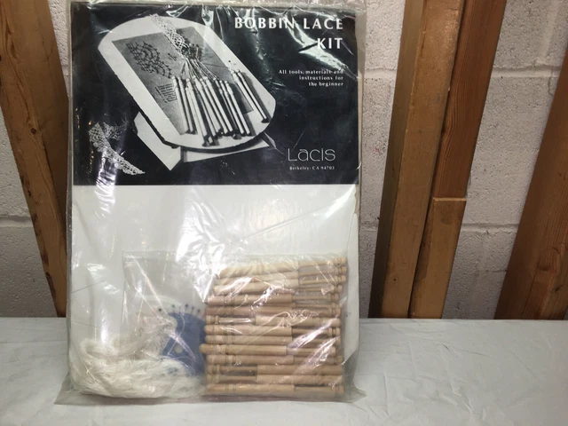 Kit de Encaje Lacis Bobbin~Herramientas~Materiales~Instrucciones~¡Nuevo!