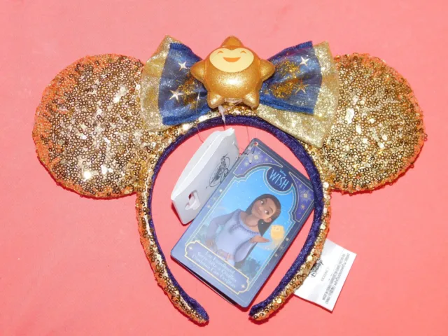 Disney Parks 2023 Wish Movie Sequin Bow Mickey Minnie Mouse Ear Headband NEW