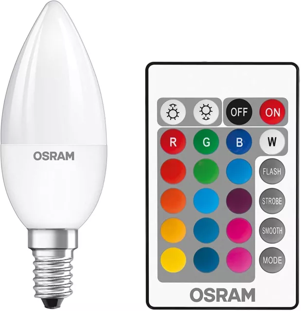 6x Osram Set 2 Ampoules 4.5W LED Rvb + Warm Blanc 2700K E14 avec Télécommande
