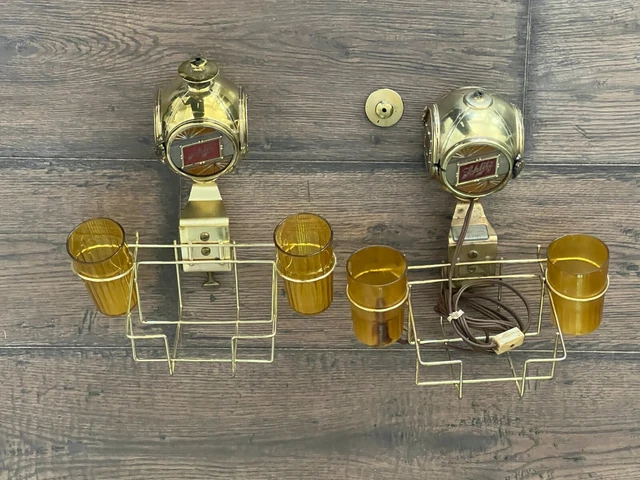 2 Vintage SCHLITZ BEER LIGHTED BAR NAPKIN CADDY WITH CUPS!!! READ