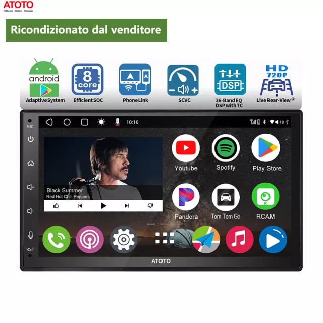 ATOTO A6 PF Android Autoradio 2 DIN 7 pollici Wireless Carplay&Android Auto WIFI