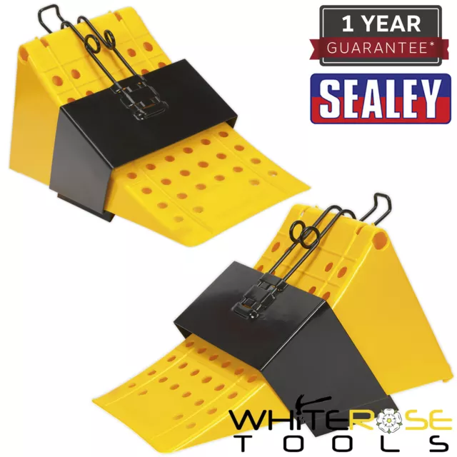 Sealey Wheel Chock with Bracket - Commercial Vehicles Anti-Slip