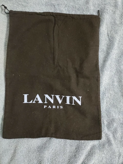 LANVIN 10" X 14" Black Flannel  Dust bag For Shoe/Traveling Accessory