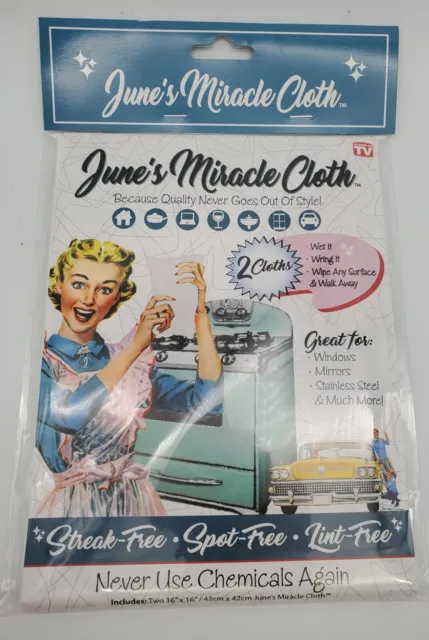 June's Miracle Cloth As Seen On TV Streak-Free Spot-Free Lint-Free - 2 Cloths