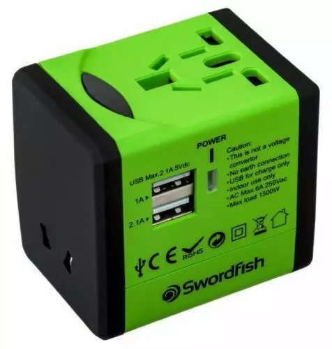 Swordfish VariPlug Dual USB Universal Travel Adapter 2