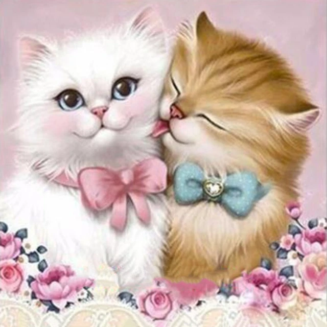 5D Katze DIY Diamant Malerei Stickerei Kreuz Handwerk Stich Kit Wohnkultur DIY E