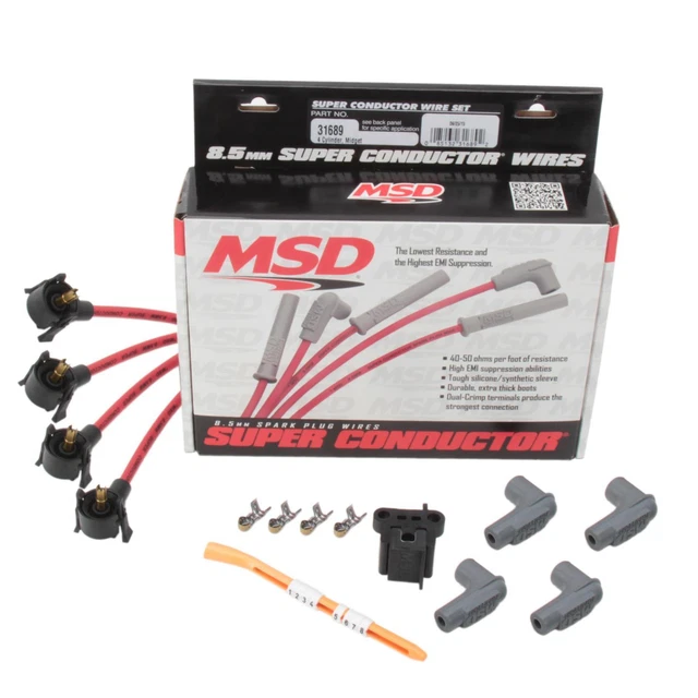 MSD 31689 8.5mm Midget Spark Plug Wires Set, Universal