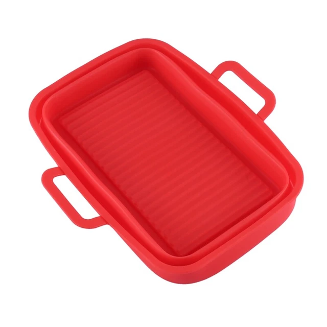 2 Pezzi Di Pentole In Silicone Per Friggitrice Ad Aria Ninja Dual Zone - Rivestimenti Antiaderenti Per Cestello 8QT (Grigio)