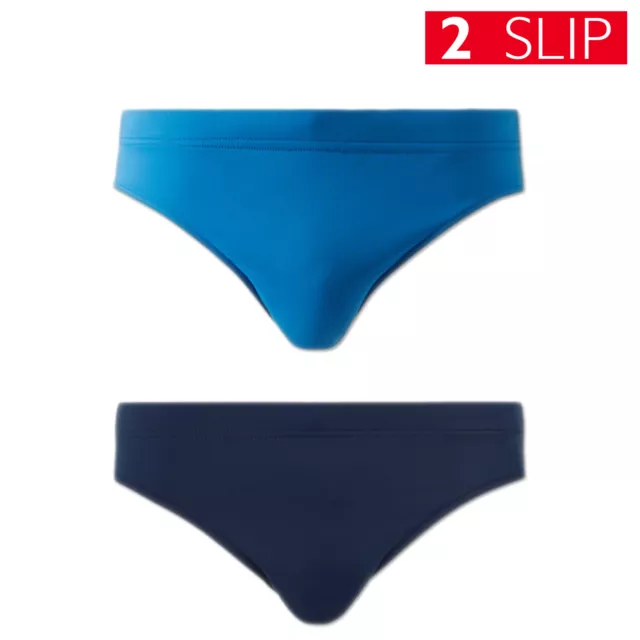 2 Pezzi Costume Uomo Mare Elasticizzato Slip Da Bagno Piscina Vari Colori VEQUE 2