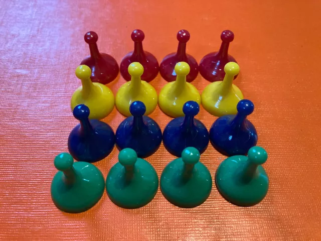 1972 Sorry Board Game Replacement Set of 16 Pawns Movers Parker Brothers