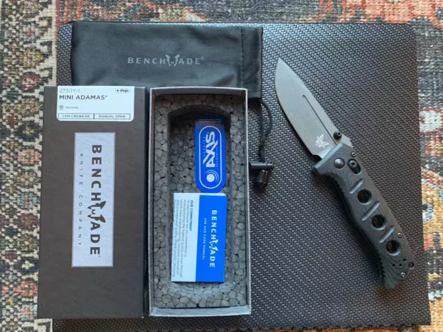 Benchmade Mini Adamas 273GY-1  Black G-10 3.25" CPM-CRUWEAR