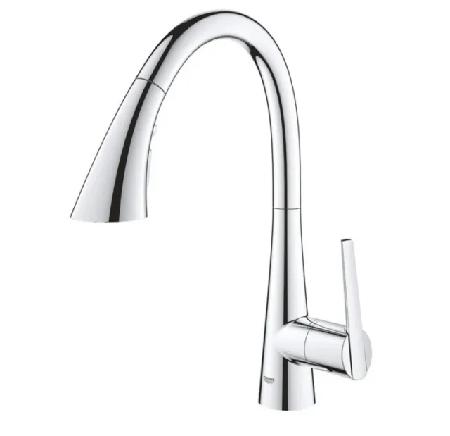 Grohe 32298003 Zedra 1.75 GPM 1 Hole Pull Down Kitchen Faucet - Chrome READ