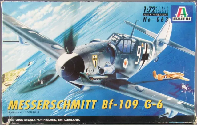 Italeri - N°063 WW2 Avion Messerschmitt Bf-109 G-6 1/72 Neuf Boite Incomplet