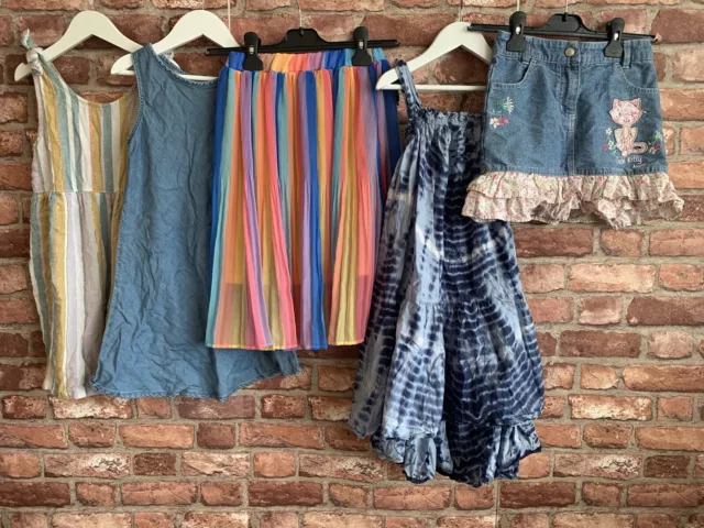 Girls Next Bundle Age 6-7 Years Dress Playsuit Denim Skirt Summer Party 122cm