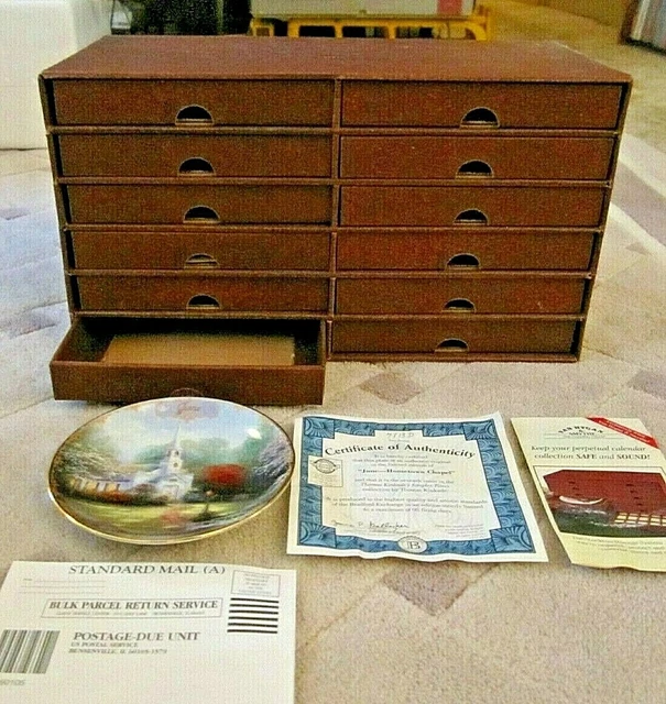 (12) THOMAS KINKADE Perpetual Calendar Plates, Incl. Original Storage