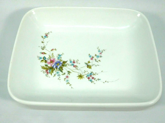 Vintage Floral Naaman Israeli  Fine Porcelain Tray Hand painted 8 x 6.5