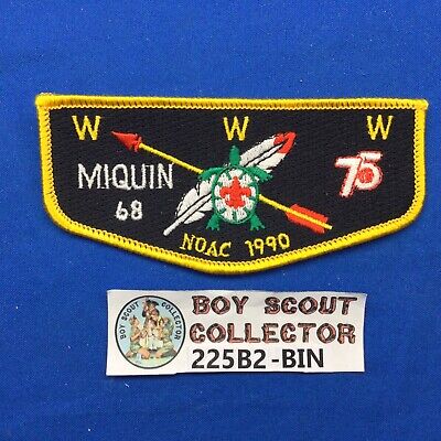 Boy Scout OA Miquin Lodge 68 S12 1990 NOAC Order Of The Arrow Flap Patch BIN