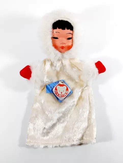 Hamiro Inuit Eskimo Girl Hand Puppet Czech 11" Vintage