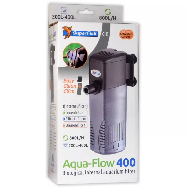 SuperFish Aqua Flow Filter Pump Fish Tank Filtration System 400