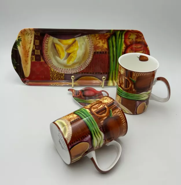 Ashdene Of Australia Tea For Two Fine Bone China Mug And Melamine Tray Set 2