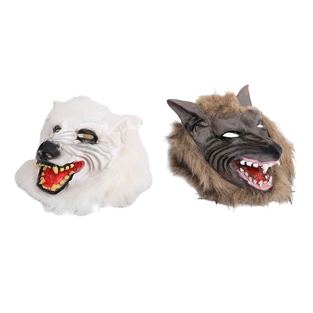 Halloween lupo testa mascheramento animale bestia facciale lupo mannaro cosplay horror party