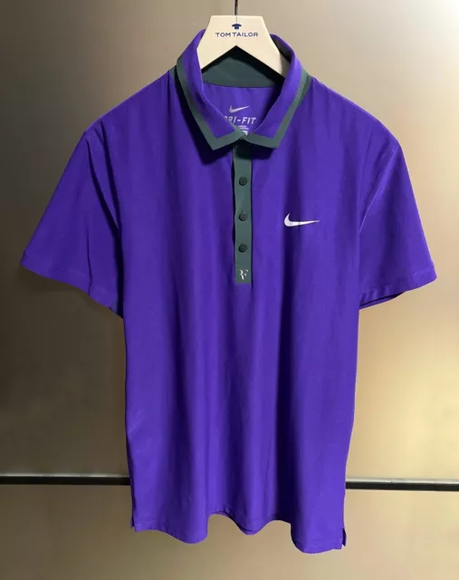 RF Roger Federer Tennis 2012 ATP Finals Shirt RARE Purple  480117-547 M