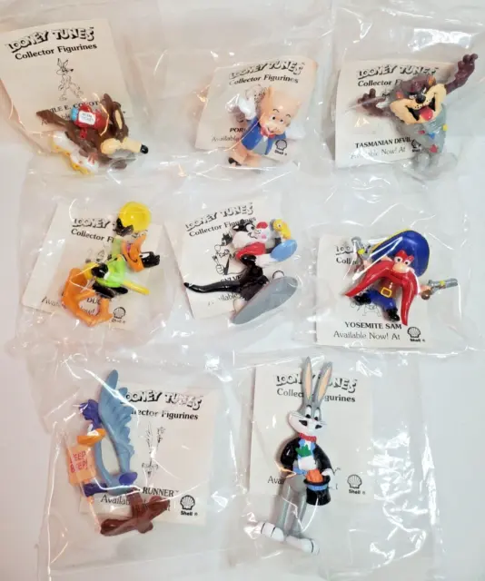 Looney Tunes Applause Collector Characters Shell Oil Promo PVC Figurines X8 1990