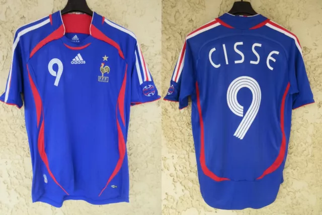 Maillot équipe de FRANCE ADIDAS vintage WORLD CUP 2006 trikot shirt Cissé n°9 S