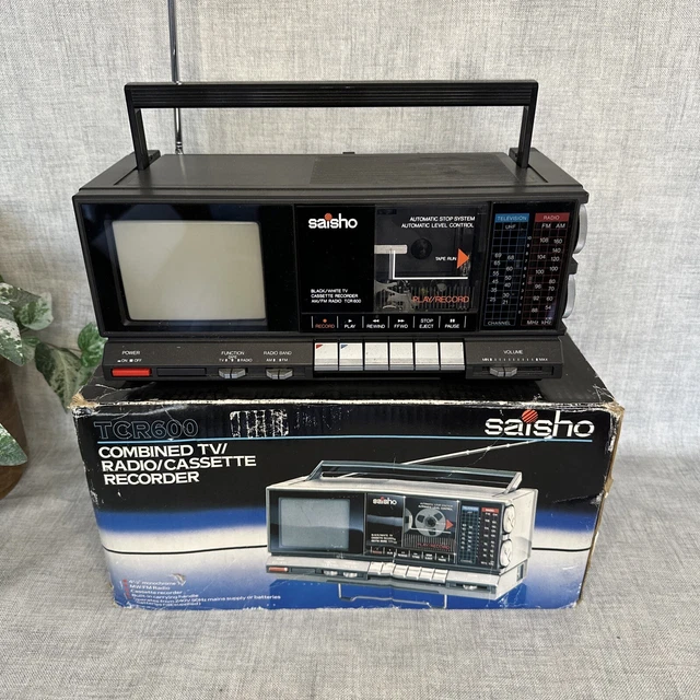 VINTAGE SAISHO TCR600 -Television-Radio Cassette-Recorder **Working** £ ...