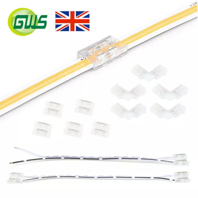 5 Pcs Straight L Shape 1 End/2End Connector Wire For DIY COB LED Strip Lights