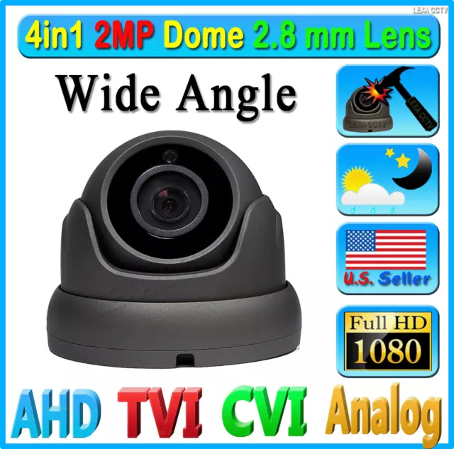 HD 2MP 1080P 4in1 Security Camera Wide 2.8mm Lens Dome CCTV Outdoor TVI AHD CVI