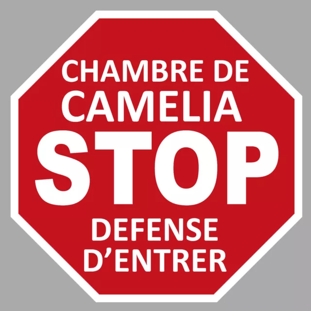 Stop Chambre Prenom Fille Garcon Personnalise Autocollant Sticker Porte Mur 3